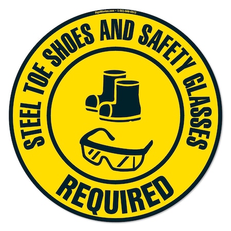 Steel Toe Shoes And Safety Glasses 16in Non-Slip Floor Marker, 12PK